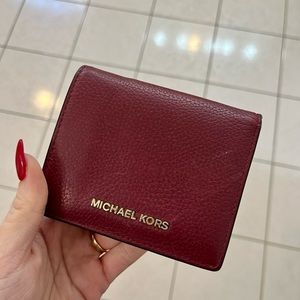 maroon michael kors wallet